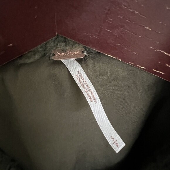 Free People So Soft Sherling Teddy Jacket Size S Green - Picture 3 of 8